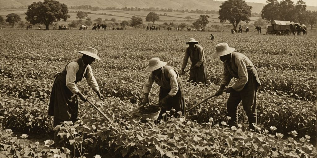 Agricultores colhendo papoulas de ópio e plantas de coca